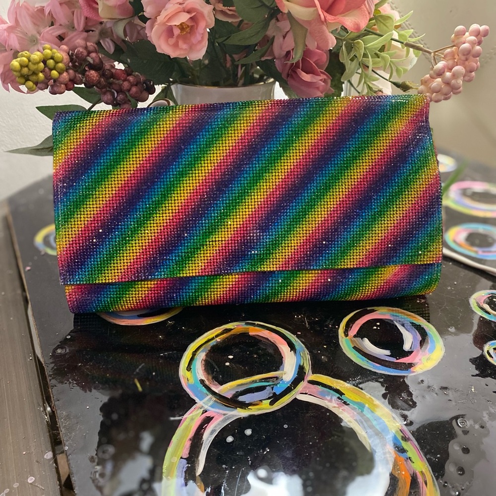 Colorful Striped Clutch